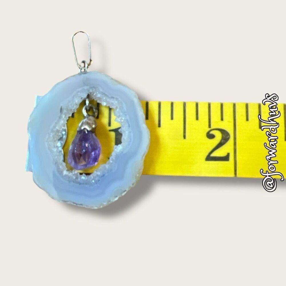 Crystal and Amethyst Pendant without Chain - Picture 7 of 8